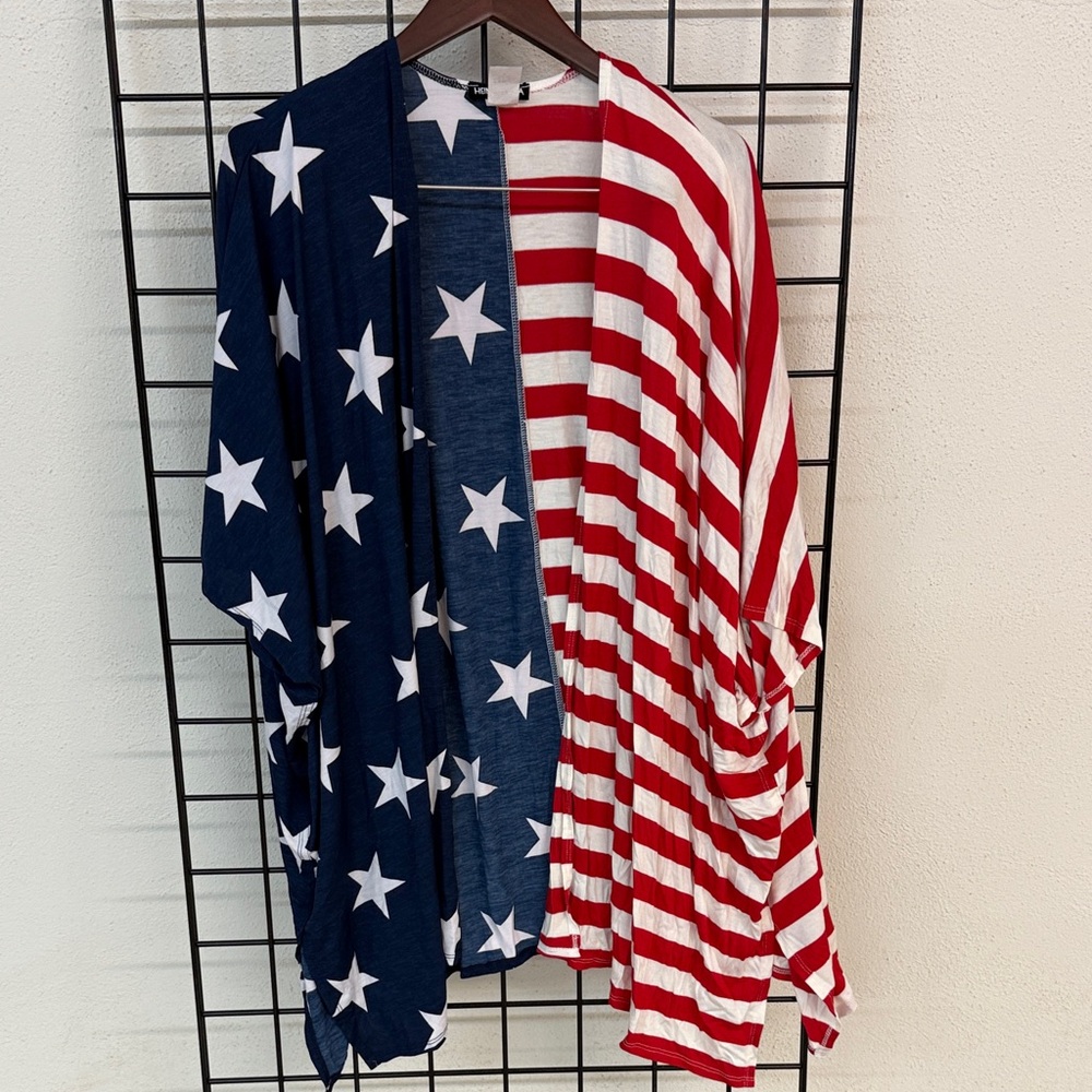 HEIMISH USA Red and Blue Striped Kimono